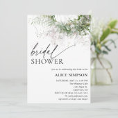 Boho Chic Green Script Bridal Shower Invitation (Debout devant)