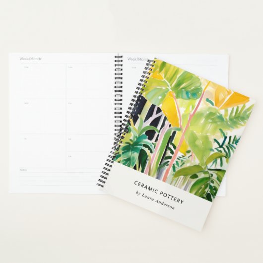 Boho Chic Green Tropical Leafy Foliage Botanical (Devant avec enveloppe)