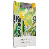 Boho Chic Green Tropical Leafy Foliage Botanical Klembord (Rechts)