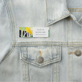 Boho Chic Green Tropical Leafy Foliage Botanical Naamplaatje (In situ)