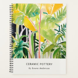 Boho Chic Green Tropical Leafy Foliage Botanical Planner