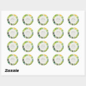 Boho Chic Green Tropical Leafy Foliage Botanical Ronde Sticker (Vel)