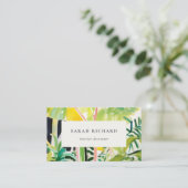 Boho Chic Green Tropical Leafy Foliage Botanical Visitekaartje (Staand voorkant)