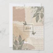 boho chic groen bruiloft monogram kaart (Achterkant)