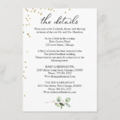 Boho-chic groen eucalyptus bruiloft details informatiekaartje (Voorkant)