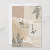 boho chic groen monogram vrijgezellenfeest kaart (Achterkant)