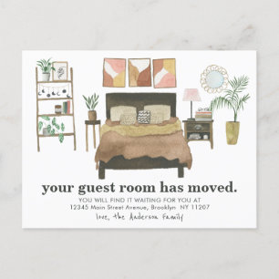 Boho Chic Guest Room Moved New Home Address Moving Aankondigingskaart