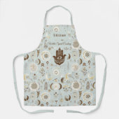 Boho Chic Hamsa Schort in lichte aardetinten (Voorkant)