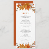 Boho Chic herfst bruiloft Programma (Voorkant / Achterkant)