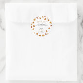 Boho Chic Herfst Bruiloft Ronde Sticker (Tas)