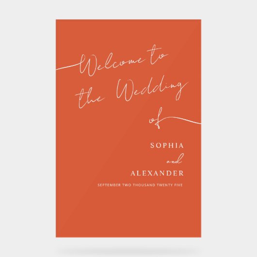 Boho Chic Huwelijk Acryl teken Welkom. Bord (Voorkant)