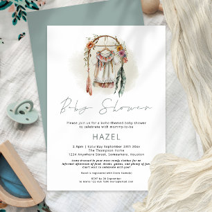 Boho Chic Kleding Meisje Jongen Baby shower Kaart