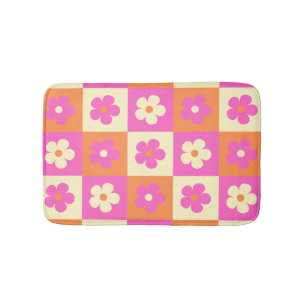 Boho Chic Kleurrijke Bloemen Patroon Retro Badmat