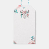 Boho Chic Koe schedel Bloemen Verjaardag Bohemian  Cadeaulabel (Achterkant)