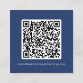 Boho chic koningsblauw bruiloft QR-code Details Informatiekaartje (Achterkant)