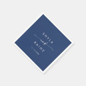 Boho chic koningsblauw monogram bruiloft servetten (Hoek)