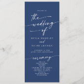 Boho chic koninklijke blauwe thee lengte bruiloft programma (Voorkant)