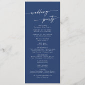 Boho chic koninklijke blauwe thee lengte bruiloft programma (Achterkant)