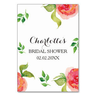 boho chic Koraal bloem bruidsdouche bingo kaarten
