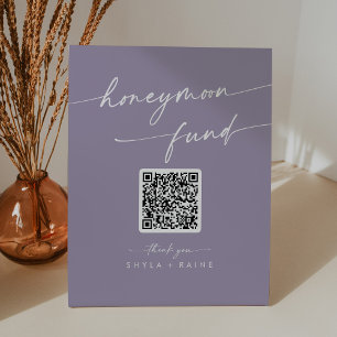 Boho Chic Lavendel Paarse bruiloft huwelijksreis f Reclamebord Met Voetstuk