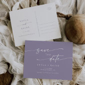Boho Chic Lavendel Paarse Bruiloft Save the Date Uitnodiging Briefkaart