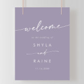 Boho Chic Lavendel Paarse DIY Trouw Welkom Bord Poster