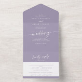 Boho Chic Lavendel Paarse Maaltijd Keuze RSVP Brui All In One Uitnodiging (Binnen)
