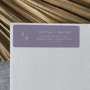 Boho Chic Lavendel Paarse Monogram Adresetiketten Etiket