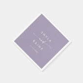 Boho chic lavendel Paarse monogram bruiloft servet (Hoek)
