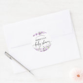Boho Chic Lavender Baby shower Round Envelope Seal Ronde Sticker (Envelop)
