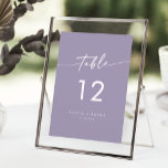 Boho Chic Lavender Purple Mariage Numéros de table<br><div class="desc">Ces numéros de table de mariage de lavande chic boho sont parfaits pour un mariage minimaliste. Le design bohème moderne et coloré et pourpre présente une calligraphie rustique simple au style unique mais classique. La conception s'imprime à l'avant et à l'arrière. Customisez vos numéros de table avec vos noms et...</div>