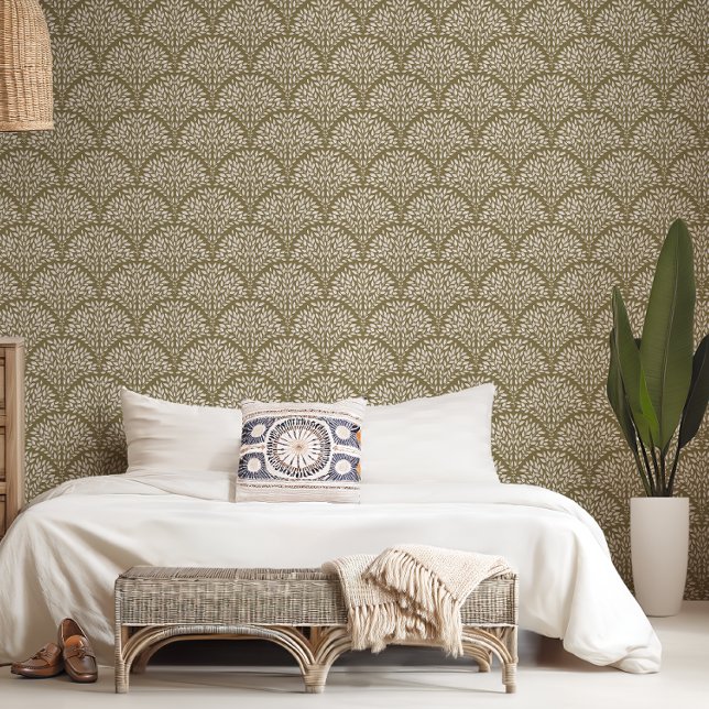 Boho Chic Leaf Scallop Behang (Creator heeft geüpload)