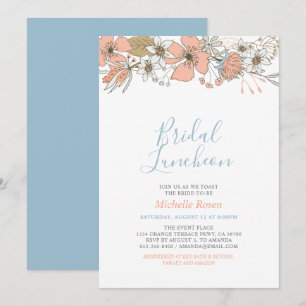 Boho Chic Lente Florale Bruiloft Luncheon Shower U Kaart