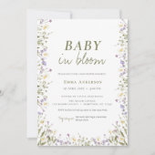 Boho Chic Little Wildflower Baby shower Kaart (Voorkant)