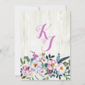 Boho Chic Longhorn Koe schedel bloemenbruiloft Kaart (Achterkant)