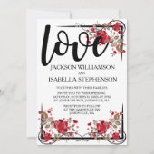 Boho Chic Love et Faire-part de mariage Rose (Devant)