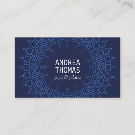 Boho Chic Mandala blauw/blauw Visitekaartje (Voorkant)