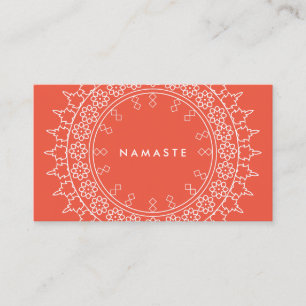 Boho Chic Mandala Namaste Yoga Koraal Visitekaartje