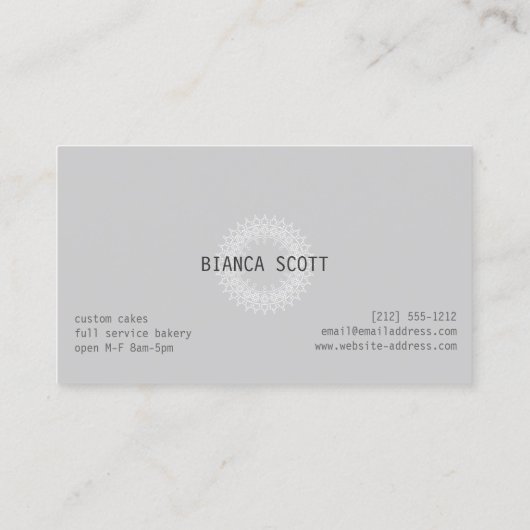 Boho Chic Mandala op lichtgrijs Visitekaartje (Achterkant)