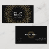 Boho Chic Mandala Zwart/Goud Visitekaartje (Voorkant / Achterkant)