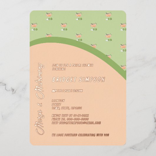 Boho chic margs en het vrijgezellenfeest van het h folie uitnodiging (Voorkant)