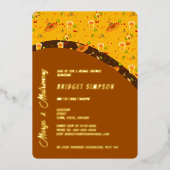 Boho chic margs en het vrijgezellenfeest van het h folie uitnodiging (Voorkant)