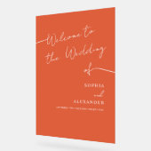 Boho Chic Mariage Acrylique Signal Bienvenue. (Angle)