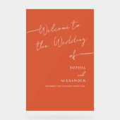 Boho Chic Mariage Acrylique Signal Bienvenue. (Recto)