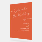 Boho Chic Mariage Acrylique Signal Bienvenue. (Angle)