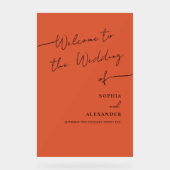 Boho Chic Mariage Acrylique Signal Bienvenue. (Recto)