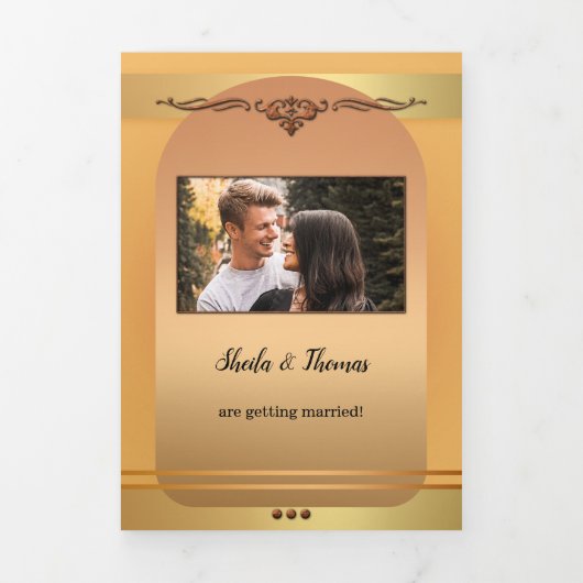 Boho Chic Mariage de automne Tri-fold Faire-part d (Page de couverture)