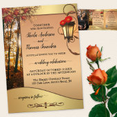 Boho Chic Mariage de automne Tri-fold Faire-part d