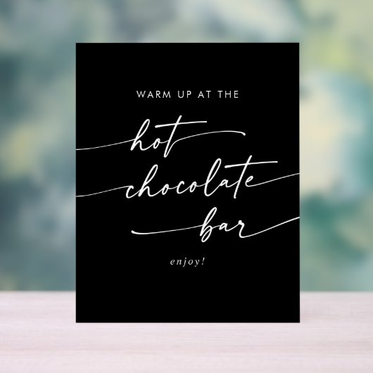 Boho Chic Mariage noir Chocolat Chaud Bar (Neutre)