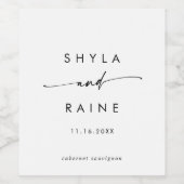 Boho Chic Mariage noir et blanc Étiquettes de vin (Étiquettes simples)